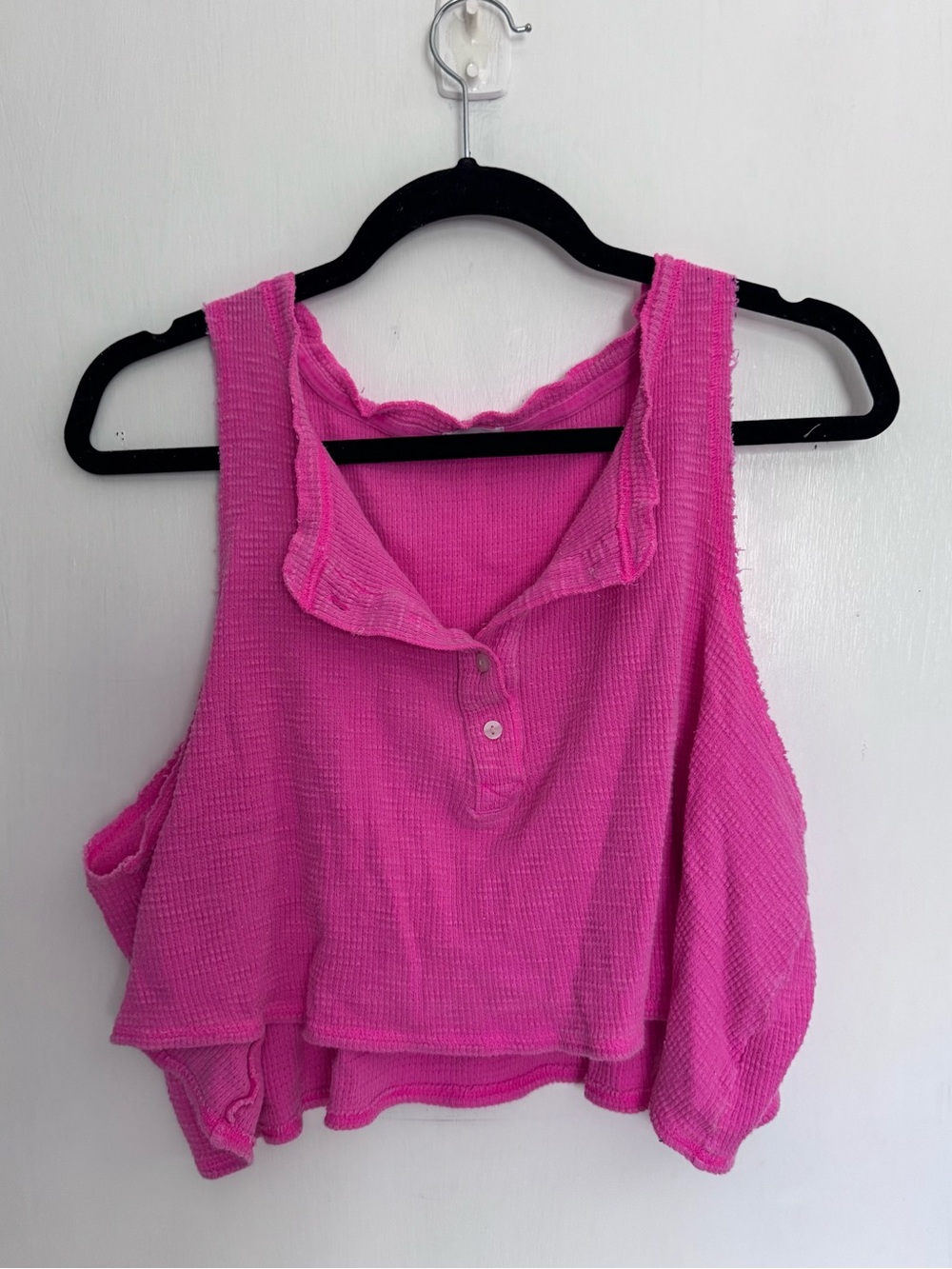 Aerie Pink Sleeveless Waffle Knit Tank Top